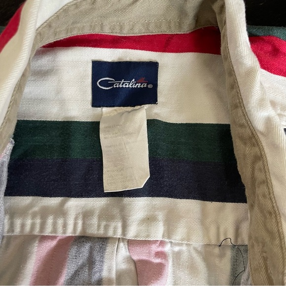 VINTAGE Catalina Colorful‎ Striped Button up Shirt! long Sleeve Sz Large Tall LT - Picture 2 of 4